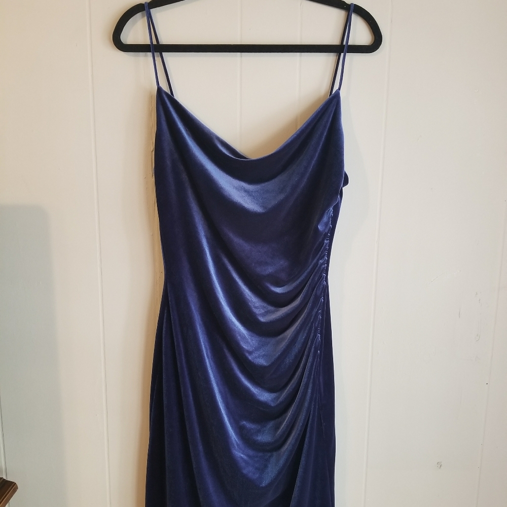 Velvet Cowl Neck Dress